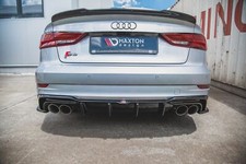 Heck Ansatz Diffusor passend für Audi S3 Limo 8V FL schwarz Hochglanz