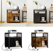 Brauner Büro-Aktenschrank Mobiler Drucker Ständer Datei Lagerung Schublade Räder