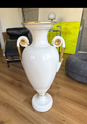 Kpm porzellan vase - vase, weiß/gold