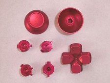 Modding Set f. PS4 ControllerThumbsticks Button Steuerkreuz Analog Aluminium ROT