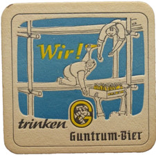 ALTER BIERDECKEL Brauerei Guntrum Bier Bensheim Bierfilze  Sammlerstück