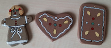 Christbaumschmuck   in Lebkuchenform aus Holz Weihnachtsdeko, 3 Stück