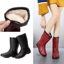 Regenstiefel Regenschuhe Damen Gefüttert Stiefeletten Wasserdicht Gummistiefel