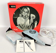 Vintage AEG Fön Haartrockner mit Trockenhaube 70er Jahre Grau OVP ✅ Retro