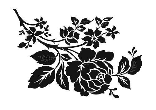 Schablone rose13 auf a4 - rose13,
