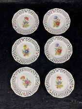 Teller Wandteller Dekoration Goldrand Florale Blumen Muster Durchbruch Porzellan