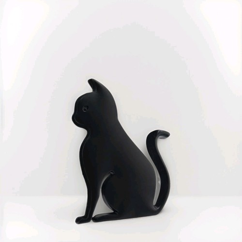 Katze metall aufkleber - 3d,