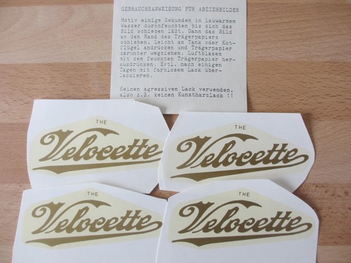 Velocette tank aufkleber - velocette,