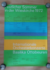DIN A0 POSTER gerollt  Wieskirche Konzerte Olympia Otl Aicher  1972  MÜNCHEN