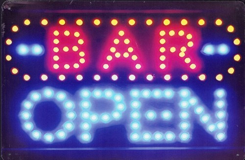 Blechschild bar open vintage - "bar,