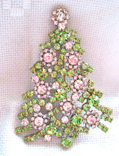 Strass Brosche --- Weihnachten- Weihnachtsbaum- W 335- Gablonz/Böhmen