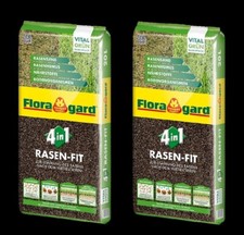 2 x Floragard 4 in1 Rasenfit 20L Bodenverbesserer Rasensand Dünger Vertikutieren
