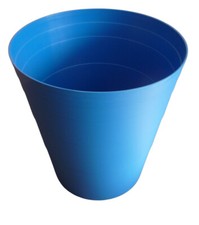 Papierkorb rund blau Kunststoff Mülleimer Büro Abfall Müll Papier 29cm x 30cm 