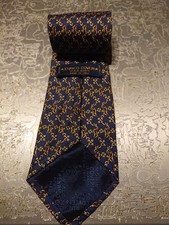 Enrico Coveri Made In Italien Krawatte Seide 10cm Blau Gelb 