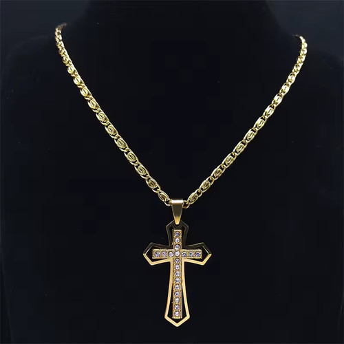 Herren kreuzkette gold - kreuzkette,