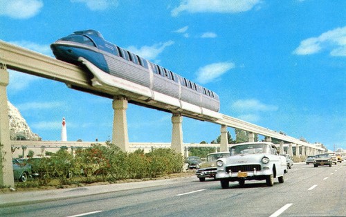 Disneyland monorail über - ak,
