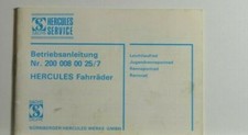 Sachs Hercules Betriebsanleitung Fahrräder Nr. 2000080025/7