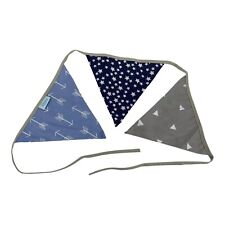 Homery Wimpelkette Stoffgirlande Deko 130 cm blau/grau - Kinderzimmer Dekoration