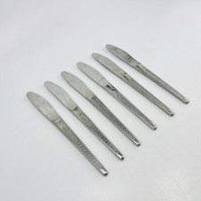 ABS 920 Karo Schachbrett DDR Besteck 6 Messer Speisemesser Monoblock L 21 cm