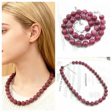 Rubin Halskette Knoten Damen Collier Edelstein Schmuck Geschenk Bailysbeads®