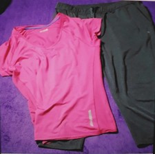 TCHIBO Da.Sport Fitness Relax Yoga Anzug GR:L/44/46 Rosa/grau⚠️S.MAß! Getr.Gut! 