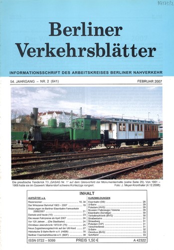 Berliner verkehrsblätter heft - berliner,