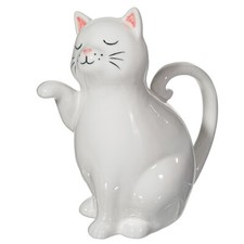 Gießkanne Katze weiß Katzenkanne 19 cm Kanne Wasser Blumenkanne