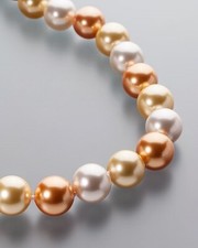 Perlen Kette MK-Perle 14mm champagner. Verschluss Silber 925 - UVP 299€ - X1