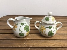 Geranium " alte Serie " v. Villeroy & Boch, Milchkännchen Höhe 9 Zuckerdose 13cm