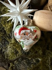 Glaskugel,Christbaumkugel,Herz,Tiere,5cm,Deko,Weihnachtskuge,Hase,handbemalt