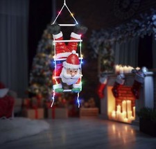 Kletternder Weihnachtsmann LED Leiter Nikolaus Weihnachtsdeko Hängend kopfüber