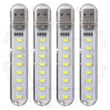 USB TRAGBARE LED-LAMPE LED-LICHT FÜR USB-ANSCHLUSS 5V LED WEISS - 4 STÜCK