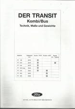 Prospekt Ford Transit Transporter 1990 Preise
