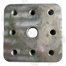Anschweißplatte, Montageplatte für Flanschzugöse  100x110mm, 162x162x30mm, M16