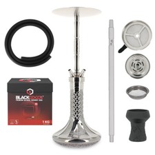 WD Hookah - Edelstahl Shisha X40A-3 - Komplettset mit Schlauch Mundstück Kohle
