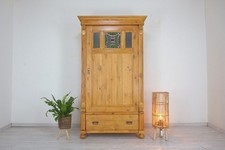 traumhafter antiker Gründerzeit-Schrank, Weichholz von 1900 mit Bleiverglasung