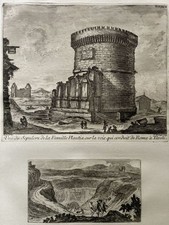 Grabmal Familie Plautier Ansicht 2 Kupferstich Montagù Barbault Rom Italien 1775