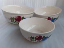 gebraucht - Schüssel Set 3 teilig Blume Rot Blau VEB Steingutwerk Torgau DDR 3-5