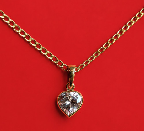 Herz anhänger mit goldkette - mit,