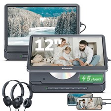 2x12" Auto DVD-Player Kopfstütze Monitor Für Kinder 1366*768 HDMI 5 Stunden AKKU