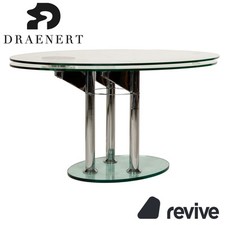 Draenert Glas Esstisch Silber Rund Ausziehfunktion