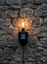 Alter AEG Stromzähler von 1956 mit Edison Lampe - Vintage, Loft,