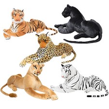 Riesige 1,10 m! Weißer o. brauner Plüsch Tiger, Panther Löwin Leopard Stofftier