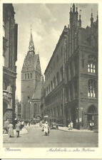 AK Hannover - Marktkirche, altes Rathaus, Backsteingebäude, Autos - ca. 1925