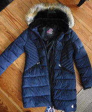 Canadian Peak:blauer Steppmantel m. Kapuze ; Größe XL -mit beiliegendem RV 85 cm