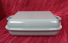 RIESS Emaille Email Bratpfanne mit Deckel Bräter Pfanne 37cm x 26