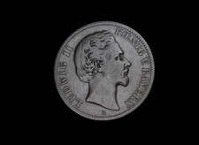 2 Mark Bayern Ludwig II 1877 D Silber Kaiserreich