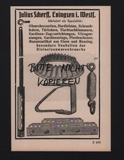 EVINGSEN, Werbung 1925, Julius Scherff Fabrik für Ofenrohr-Rosetten Herdleisten
