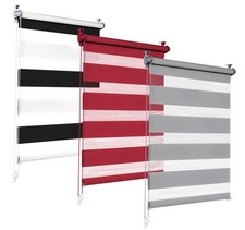 Doppelrollo Zebrarollo Klemmfix ohne Bohren Fensterrollo Duo Rollo Kettenzug WOW