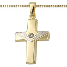 Echt Gold 333 bicolor Kreuz